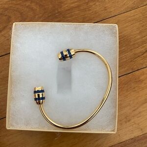 Maine Melon Buoy Bracelet -  Gold and Navy